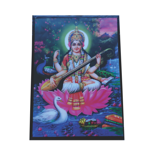Shri Saraswati Mata Lamination Photo 5x7